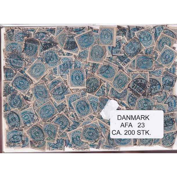 Danmark 200 stk Afa 23 Stemplet/ustemplet.