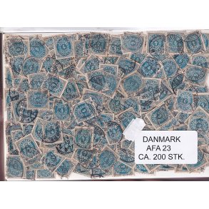 Danmark 200 stk Afa 23 Stemplet/ustemplet.