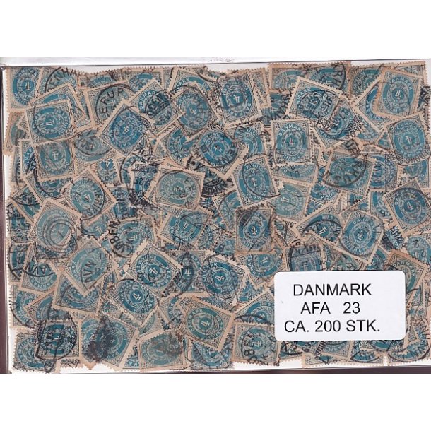 Danmark 200 stk Afa 23 Stemplet/ustemplet.