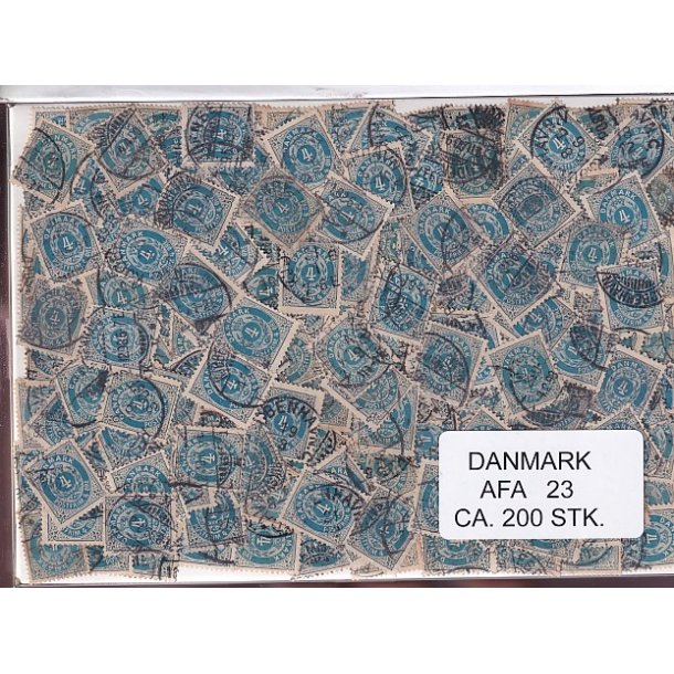 Danmark 200 stk Afa 23 Stemplet/ustemplet.