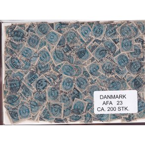 Danmark 200 stk Afa 23 Stemplet/ustemplet.