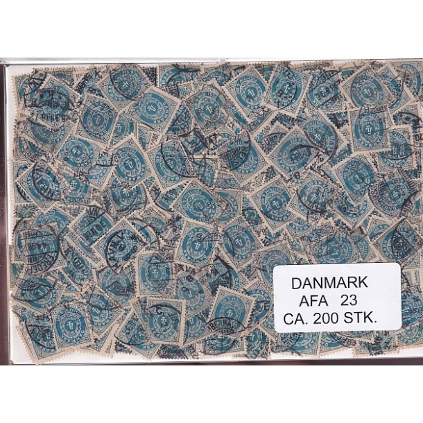 Danmark 200 stk Afa 23 Stemplet/ustemplet.