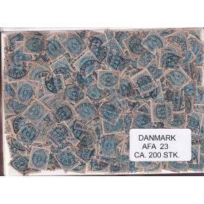 Danmark 200 stk Afa 23 Stemplet/ustemplet.