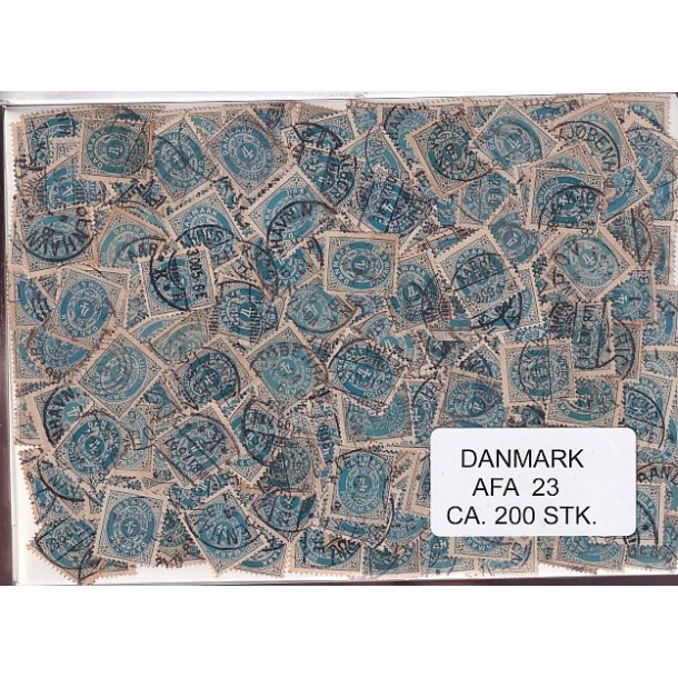 Danmark 200 stk Afa 23 Stemplet/ustemplet.