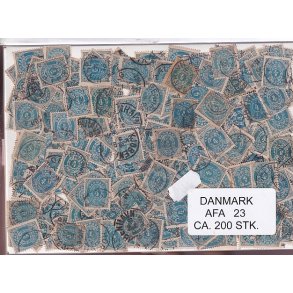 Danmark 200 stk Afa 23 Stemplet/ustemplet.