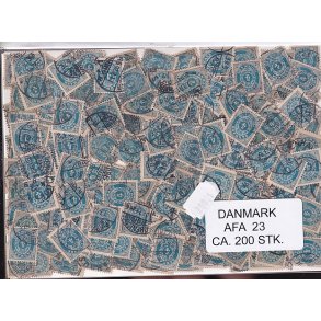 Danmark 200 stk Afa 23 Stemplet/ustemplet.