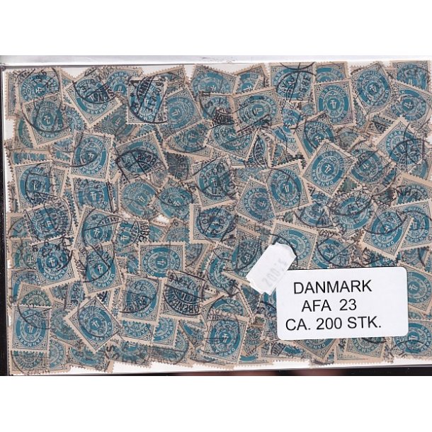 Danmark 200 stk Afa 23 Stemplet/ustemplet.