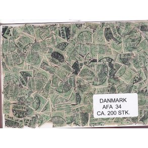 Danmark 200 stk Afa 34-B-C- Stemplet/ust.