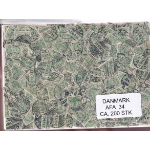 Danmark 200 stk Afa 34-B-C- Stemplet/ust.