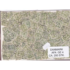 Danmark 200 stk Afa GE 4 Stemplet/ustemplet.