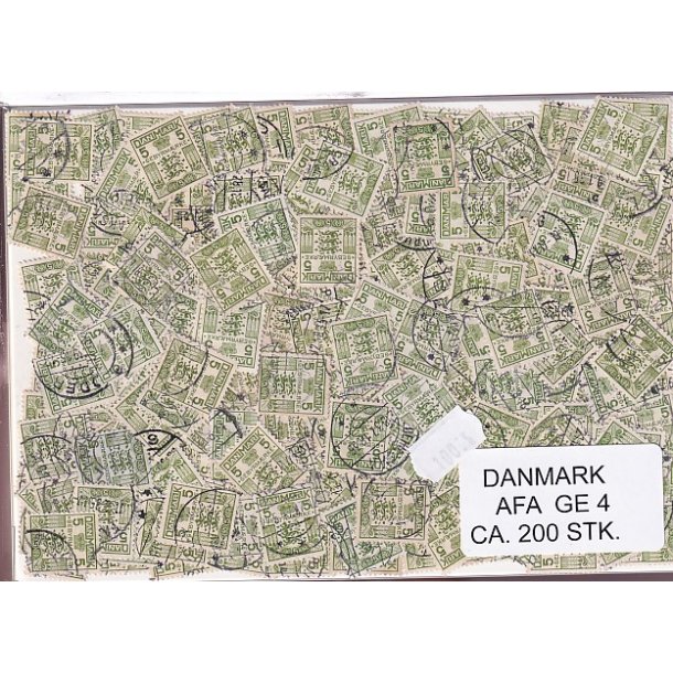 Danmark 200 stk Afa GE 4 Stemplet/ustemplet.