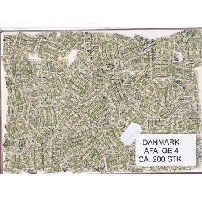 Danmark 200 stk Afa GE 4 Stemplet/ustemplet.