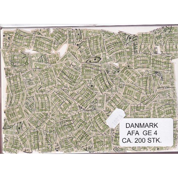 Danmark 200 stk Afa GE 4 Stemplet/ustemplet.