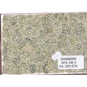 Danmark 200 stk Afa GE 4 Stemplet/ustemplet.