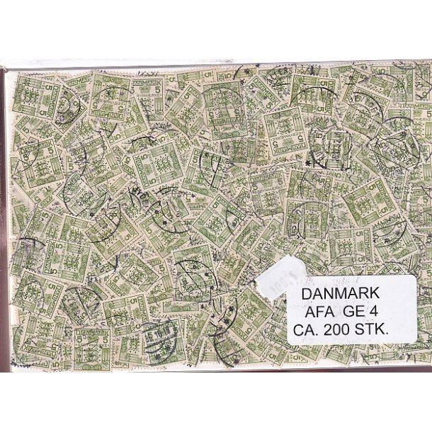 Danmark 200 stk Afa GE 4 Stemplet/ustemplet.