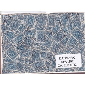 Danmark 200 stk Afa nr.292 Stemplet/ustemplet