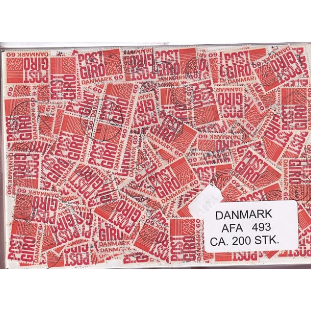 Danmark 200 stk Afa 493 Stemplet/ustemplet.