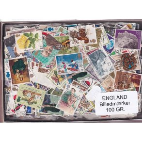 England - Dubletparti 100 Gram. afvaskede frimrker.