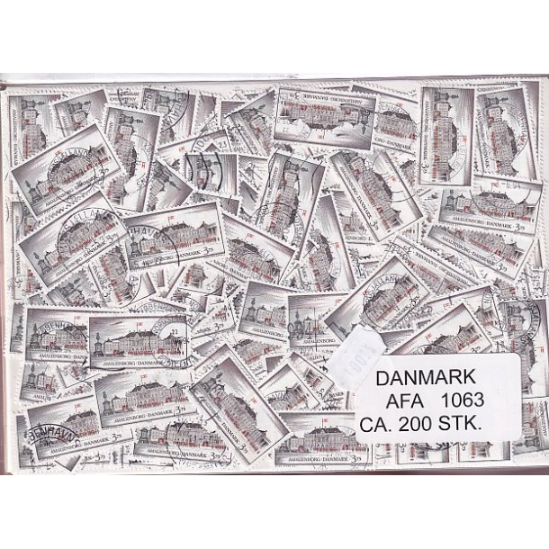 Danmark 200 stk Afa 1063 Stemplet/ustemplet.