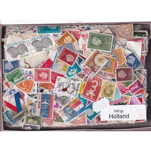 Holland Dubletparti 100 gram afvaskede frim�rker.