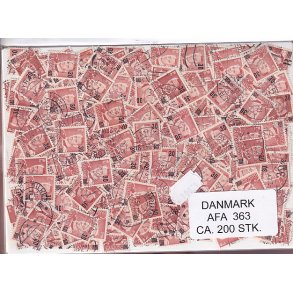 Danmark 200 stk Afa nr.363 - 30 p 20 re. - Stemplet/ustemplet