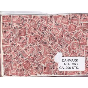 Danmark 200 stk Afa nr.363 - 30 p 20 re. - Stemplet/ustemplet