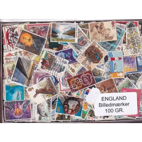 England - Dubletparti 100 Gram. afvaskede frimrker.