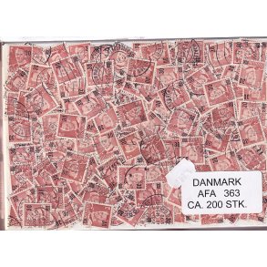 Danmark 200 stk Afa nr.363 - 30 p 20 re. - Stemplet/ustemplet