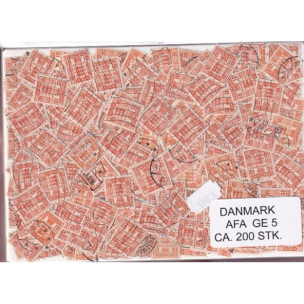 Danmark 200 stk Afa GE 5 Stemplet/ustemplet