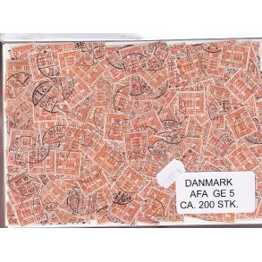 Danmark 200 stk Afa GE 5 Stemplet/ustemplet