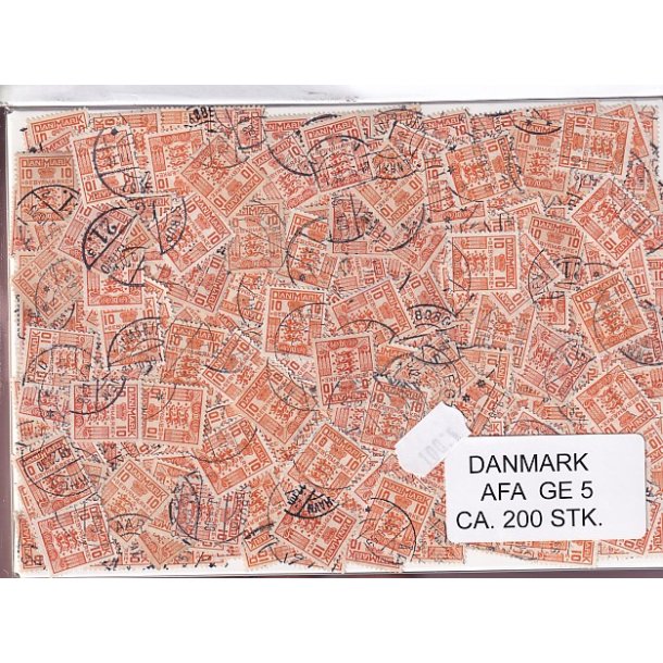 Danmark 200 stk Afa GE 5 Stemplet/ustemplet