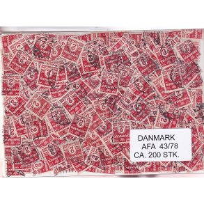 Danmark 200 stk Afa 43/78 Stemplet/ustemplet.