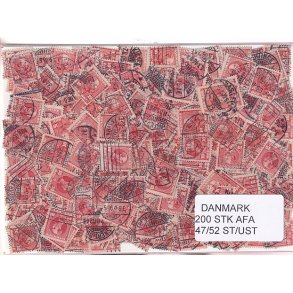 Danmark 200 stk Afa 47/53 Stemplet/ustemplet.