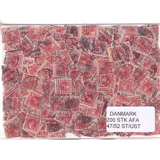 Danmark 200 stk Afa 47/53 Stemplet/ustemplet.