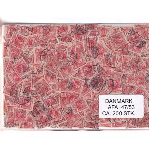 Danmark 200 stk Afa 47/53 Stemplet/ustemplet.