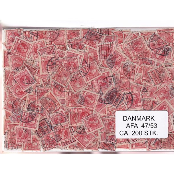 Danmark 200 stk Afa 47/53 Stemplet/ustemplet.