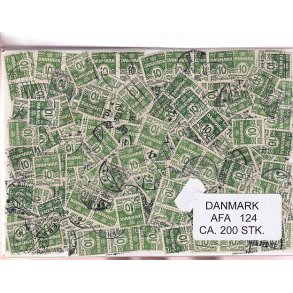Danmark 200 stk Afa 124 Stemplet/ustemplet.
