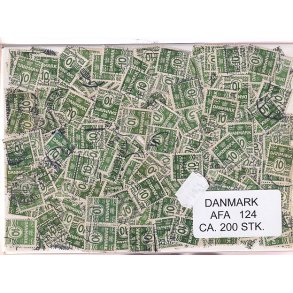 Danmark 200 stk Afa 124 Stemplet/ustemplet.