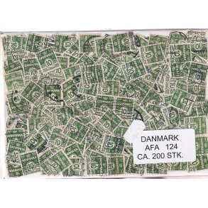 Danmark 200 stk Afa 124 Stemplet/ustemplet.