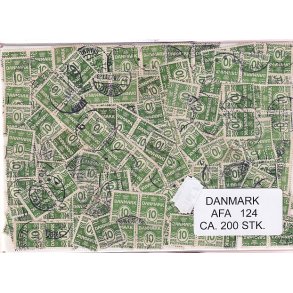 Danmark 200 stk Afa 124 Stemplet/ustemplet.