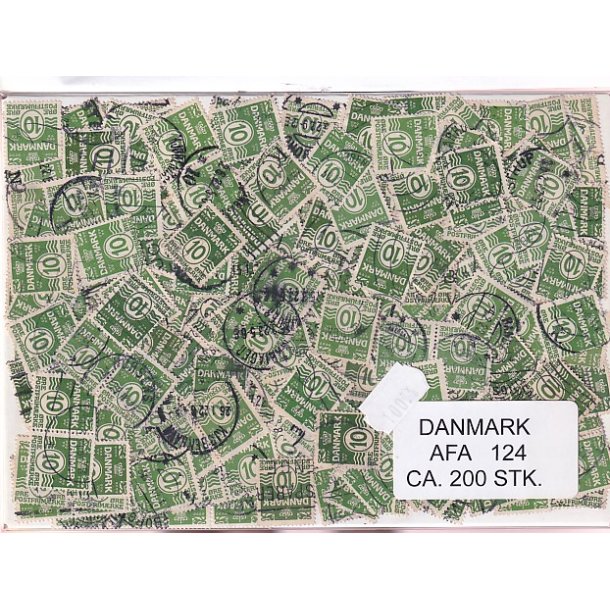Danmark 200 stk Afa 124 Stemplet/ustemplet.