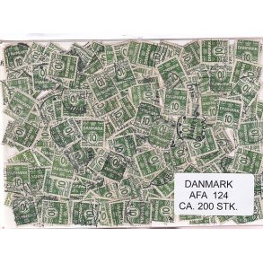 Danmark 200 stk Afa 124 Stemplet/ustemplet.