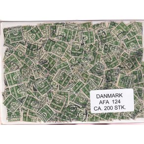 Danmark 200 stk Afa 124 Stemplet/ustemplet.