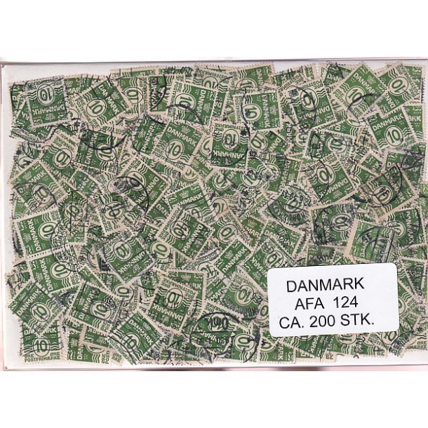 Danmark 200 stk Afa 124 Stemplet/ustemplet.