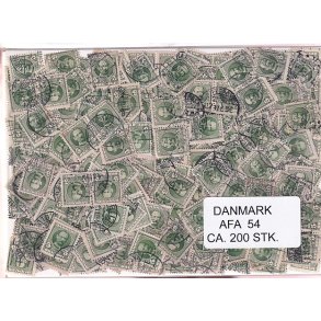 Danmark 200 stk Afa 54 Stemplet/ustemplet.