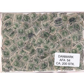Danmark 200 stk Afa 54 Stemplet/ustemplet.