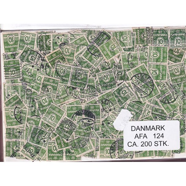 Danmark 200 stk Afa 124 Stemplet/ustemplet.