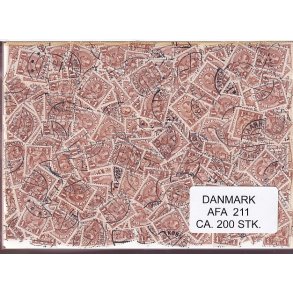 Danmark 200 stk Afa 211 Stemplet/ustemplet.