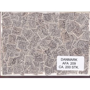 Danmark 200 stk Afa 209 Stemplet/ustemplet.