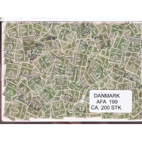 Danmark 200 stk Afa 199 Stemplet/ustemplet.